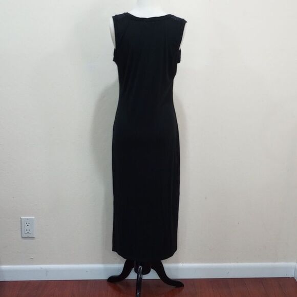 NEW! Heartloom X Revolve Black Knit Tank Dress Mesh Shoulder Trim Side Slit - S - Picture 7 of 9